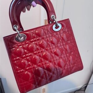 Red patent Leather Lady Dior
